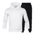Men's suit autumn and winter new long sleeve Plush hooded foreign trade sweater plus slacks suit