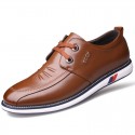 Junster spring new men's single shoes round tie men's shoes fashion casual shoes