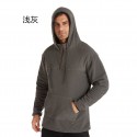 Autumn and winter 2020 new fleece men's foreign trade sweater large size Hoodie outdoor solid color sweater men's wear