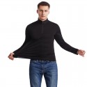 Cross border men's wear spring and autumn new sports breathable men's T-Shirt Large stand collar zipper long sleeve t-shirt men's wear