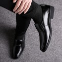 Junster four seasons classic men's business dress leather shoes single shoes fashion foot men's shoes dad shoes one hair