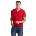 Cross border European and American fashion men's V-neck elastic breathable quick drying T-shirt in summer 2020