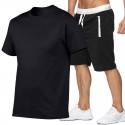 2020 new sports leisure running training shorts and European and American T-shirt sports men's summer suit