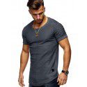Sumaton new 2020 summer foreign trade men's T-shirt stripe raglan sleeve round neck sleeve short sleeve T-shirt