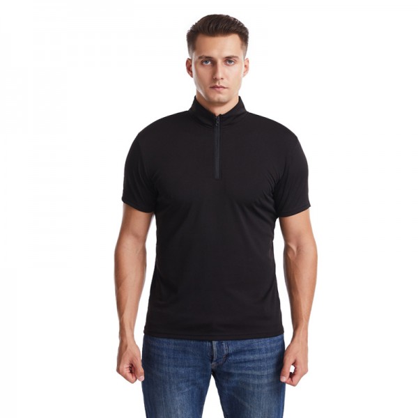 Men's summer 2020 cross border new European and American slim collar cardigan solid color thin Casual Short Sleeve