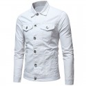 New men's European jeans simple casual slim short jacket men's wear in autumn and winter of 2018