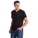 Cross border European and American fashion men's V-neck elastic breathable quick drying T-shirt in summer 2020