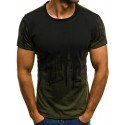 European and American men's fashion sports fitness personalized printed t-shirt men's summer thin short sleeve T-shirt