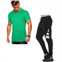 Summer new men's Short Sleeve Polo Shirt Men's wear + leisure sports pants suit