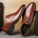 2020 new leather shoes classic business dress men's shoes versatile lace up single shoes cow leather wedding shoes