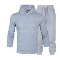 Men's suit autumn and winter new long sleeve Plush hooded foreign trade sweater plus slacks suit
