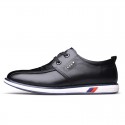 Junster spring new men's single shoes round tie men's shoes fashion casual shoes
