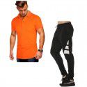 Summer new men's Short Sleeve Polo Shirt Men's wear + leisure sports pants suit