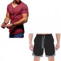 Sumitong summer t-shirt men's suit fitness running Capris