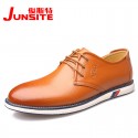 Junster spring new men's casual shoes flat bottom front lace up men's shoes single shoes men's shoes