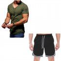 Sumitong summer t-shirt men's suit fitness running Capris