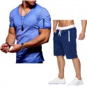 2020 foreign trade new men's casual T-shirt cross border youth V-neck fashion T-shirt short sleeve suit men