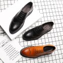 2020 spring men's shoes formal business English Brock men's shoes single shoes lace up shoes