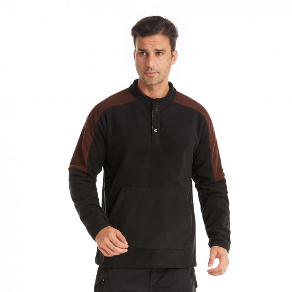 European and American large men's sweater autumn winter 2020 sport double side fleece round neck Pullover men's long sleeve sweater