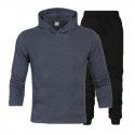 Men's suit autumn and winter new long sleeve Plush hooded foreign trade sweater plus slacks suit