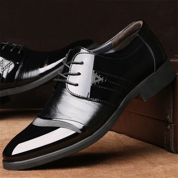 Junster four popular men's pointed lace up formal business shoes sewing single shoes fashion men's shoes wholesale