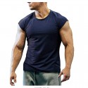 2020 new fashion sleeveless T-shirt men's summer leisure sports fitness men's short sleeve base shirt