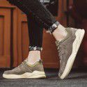 New leisure sports shoes four seasons men's shoes leather trend versatile board shoes comfortable and breathable running shoes men's shoes