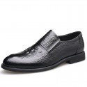 Junster men's shoes crocodile men's business shoes Brock leather shoes