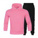 Men's suit autumn and winter new long sleeve Plush hooded foreign trade sweater plus slacks suit