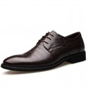 Junster autumn men's luxury craft pointed business shoes comfortable lace up men's shoes single shoes