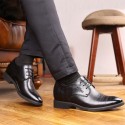 Junster men's shoes autumn new business dress men's inner high leather shoes men's 6cm British pointed wedding shoes