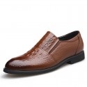 Junster men's shoes crocodile men's business shoes Brock leather shoes