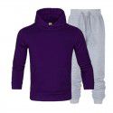 Men's suit autumn and winter new long sleeve Plush hooded foreign trade sweater plus slacks suit