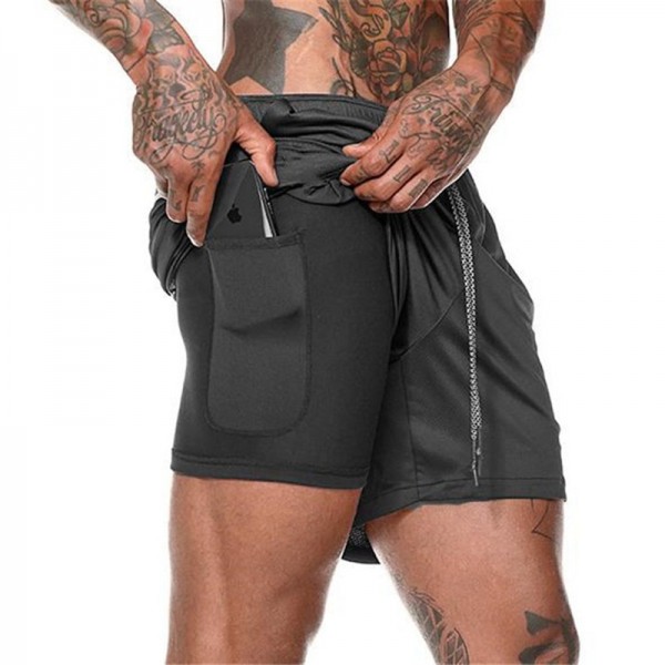 2020 new summer men's large quick eye straight Capris fitness sports mobile shorts