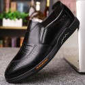 Junster men's shoes breathable top leather men's casual shoes trend versatile soft soled shoes