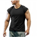 2020 new fashion sleeveless T-shirt men's summer leisure sports fitness men's short sleeve base shirt