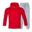 Men's suit autumn and winter new long sleeve Plush hooded foreign trade sweater plus slacks suit