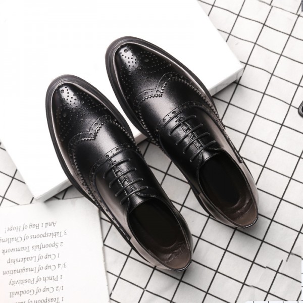 2020 spring men's shoes formal business English Brock men's shoes single shoes lace up shoes