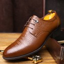 Junster classic alligator pattern men's leather shoes cowhide British style business men's shoes lace up wedding shoes