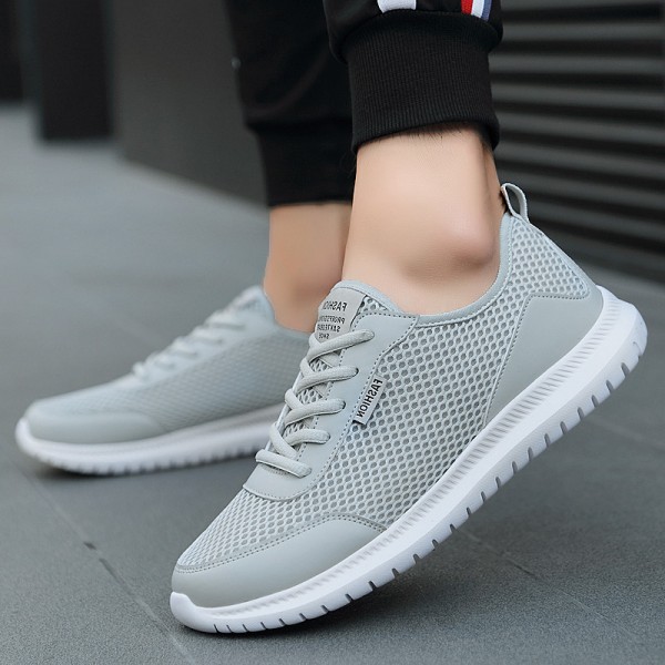 2021 summer new Korean mesh breathable men's shoes casual sports shoes men's sports deodorant running shoes