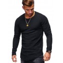 2020 spring summer autumn new men's cotton base shirt casual slim pleated raglan sleeve men's long sleeve T-shirt