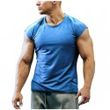 2020 new fashion sleeveless T-shirt men's summer leisure sports fitness men's short sleeve base shirt