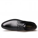 Junster men's new summer business dress shoes top layer breathable men's shoes front lace up single shoes