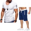 2020 foreign trade new men's casual T-shirt cross border youth V-neck fashion T-shirt short sleeve suit men
