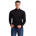 Cross border men's wear spring and autumn new sports breathable men's T-Shirt Large stand collar zipper long sleeve t-shirt men's wear