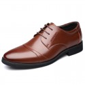 2020 new leather shoes classic business dress men's shoes versatile lace up single shoes cow leather wedding shoes