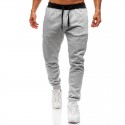 2019 new men's fitness pants men's solid large casual pants European and American sports pants