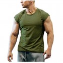 2020 new fashion sleeveless T-shirt men's summer leisure sports fitness men's short sleeve base shirt