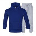 Men's suit autumn and winter new long sleeve Plush hooded foreign trade sweater plus slacks suit