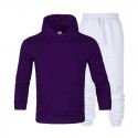Men's suit autumn and winter new long sleeve Plush hooded foreign trade sweater plus slacks suit